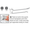 Azar Displays 4" Metal Wire Flip Scan Plastic Quick Back Hook: 0.187" Dia., PK50 701234